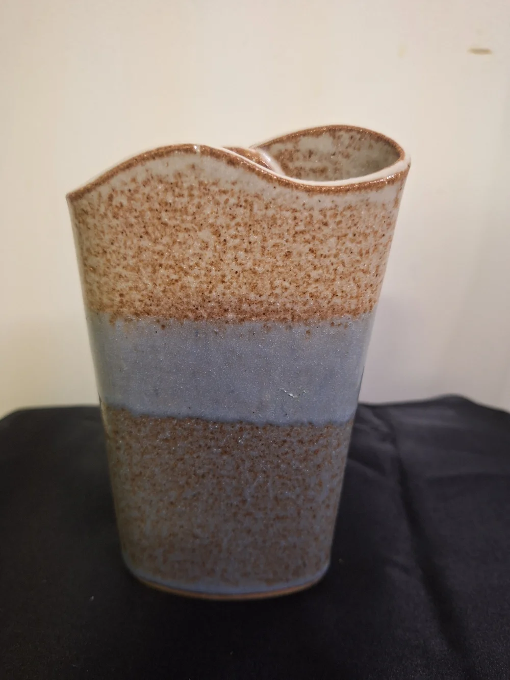 signed JC textured ceramic