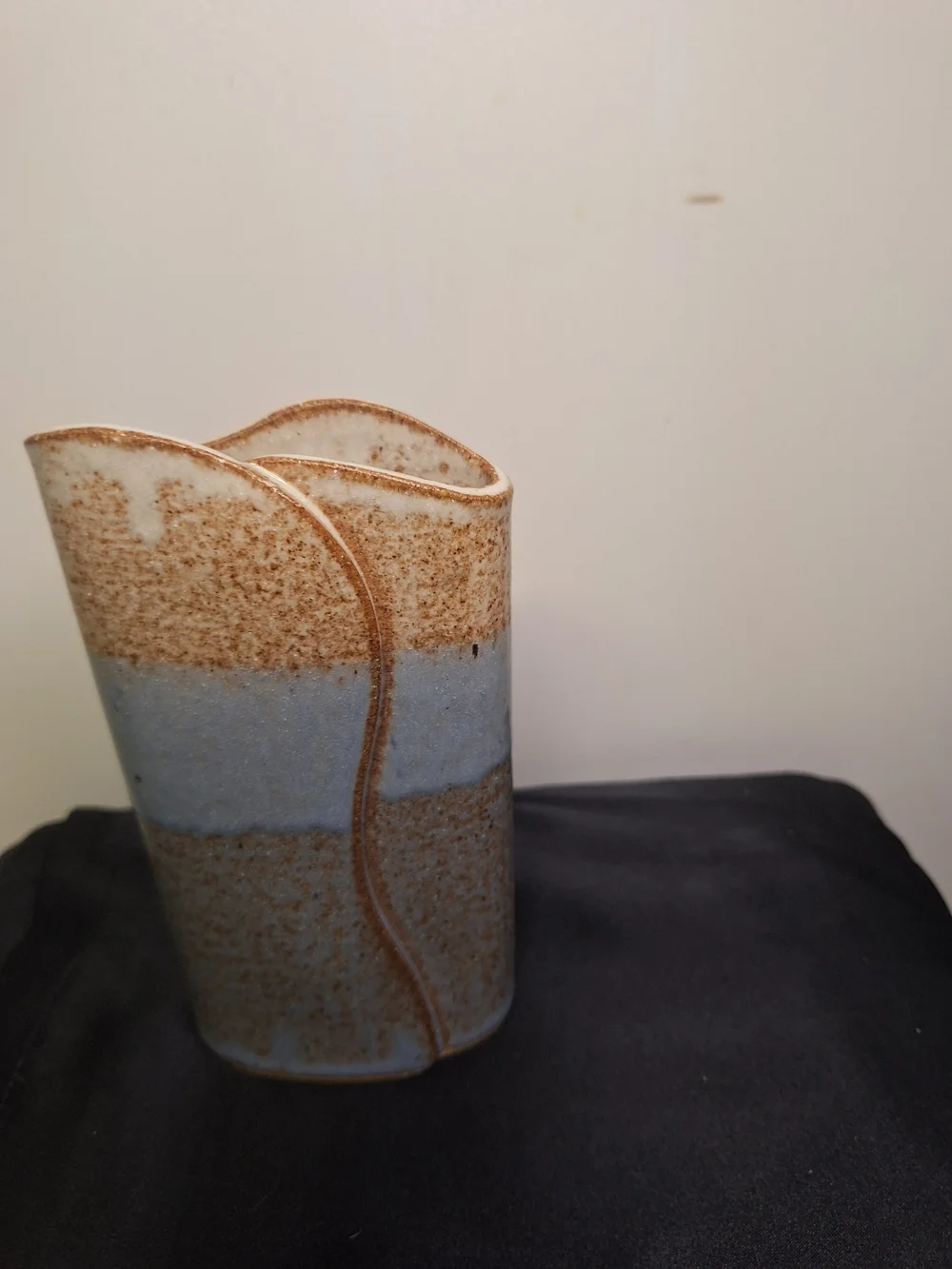 signed JC textured ceramic