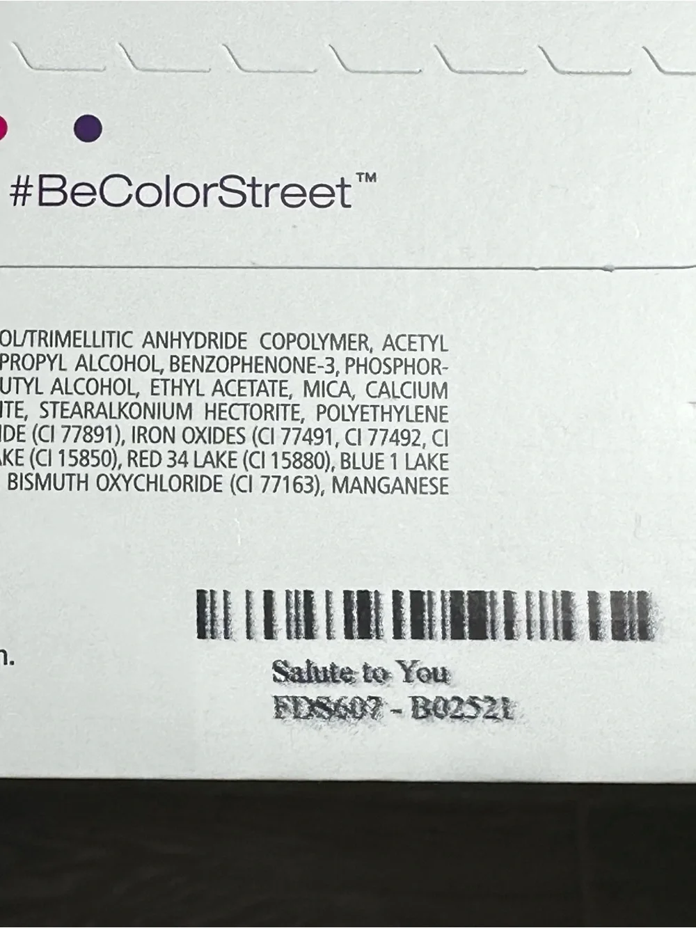 Color Street Salute To You 100% Pure Nail Polish *RETIRED* Black Gold Stars