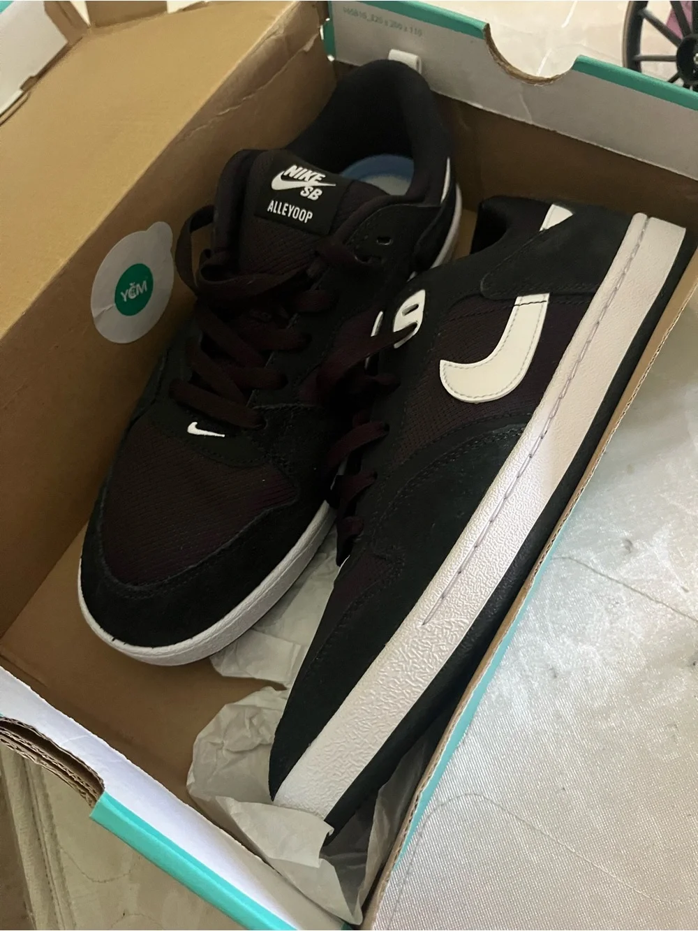 Nike Alleyoop Low-Top Sneakers in Black and White