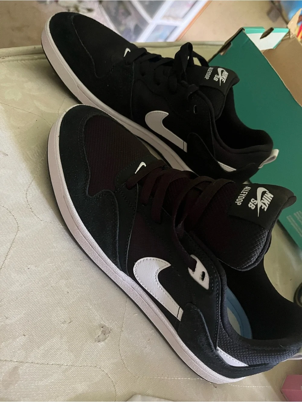 Nike Alleyoop Low-Top Sneakers in Black and White