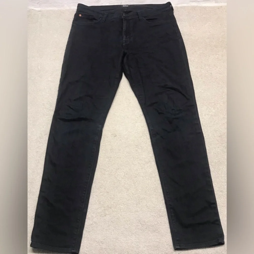Hudson Blake Made In USA 32x31 Slim Straight Black Mens Stretch Denim Blue Jeans