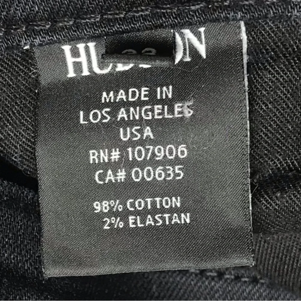 Hudson Blake Made In USA 32x31 Slim Straight Black Mens Stretch Denim Blue Jeans