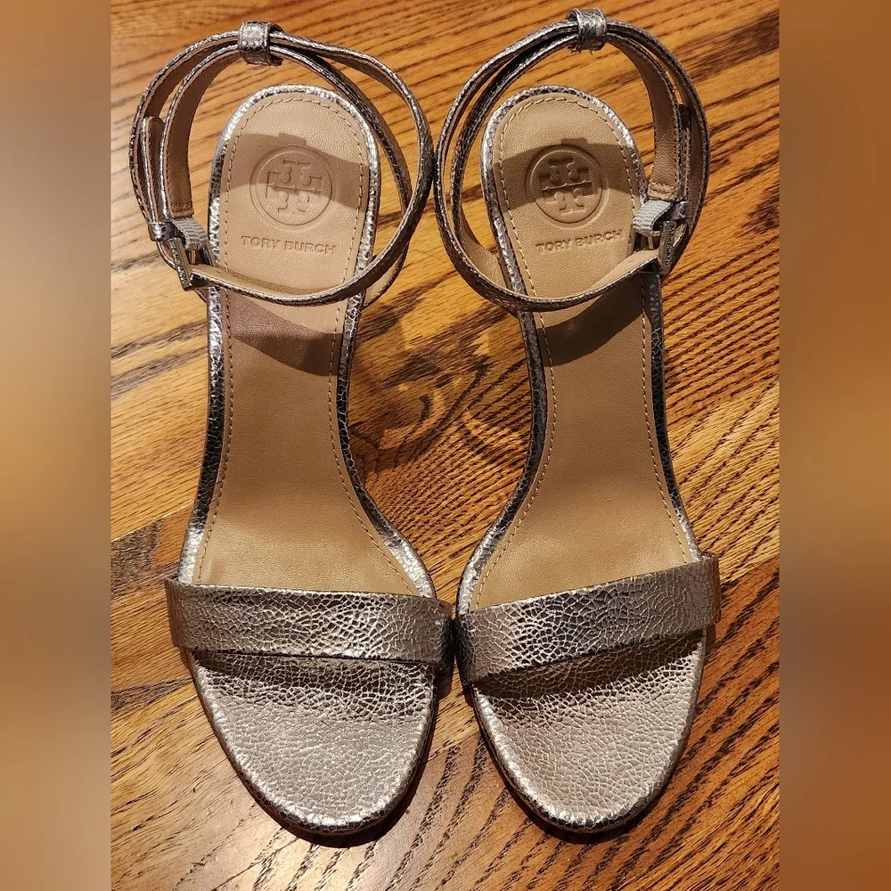 Tory Burch silver textured