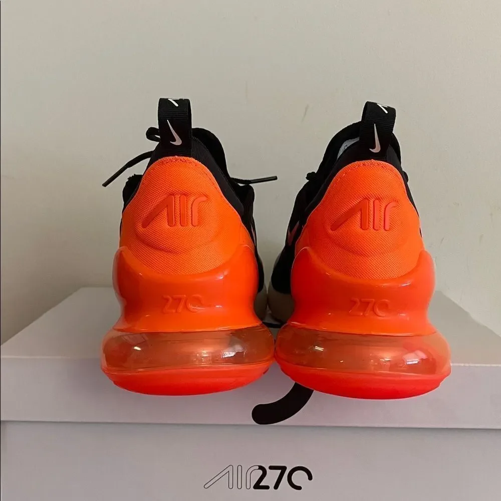 Nike Air Max 270 Black/Total Orange US Men Size 11.5/UK10.5/EU45.5(AH8050-030)