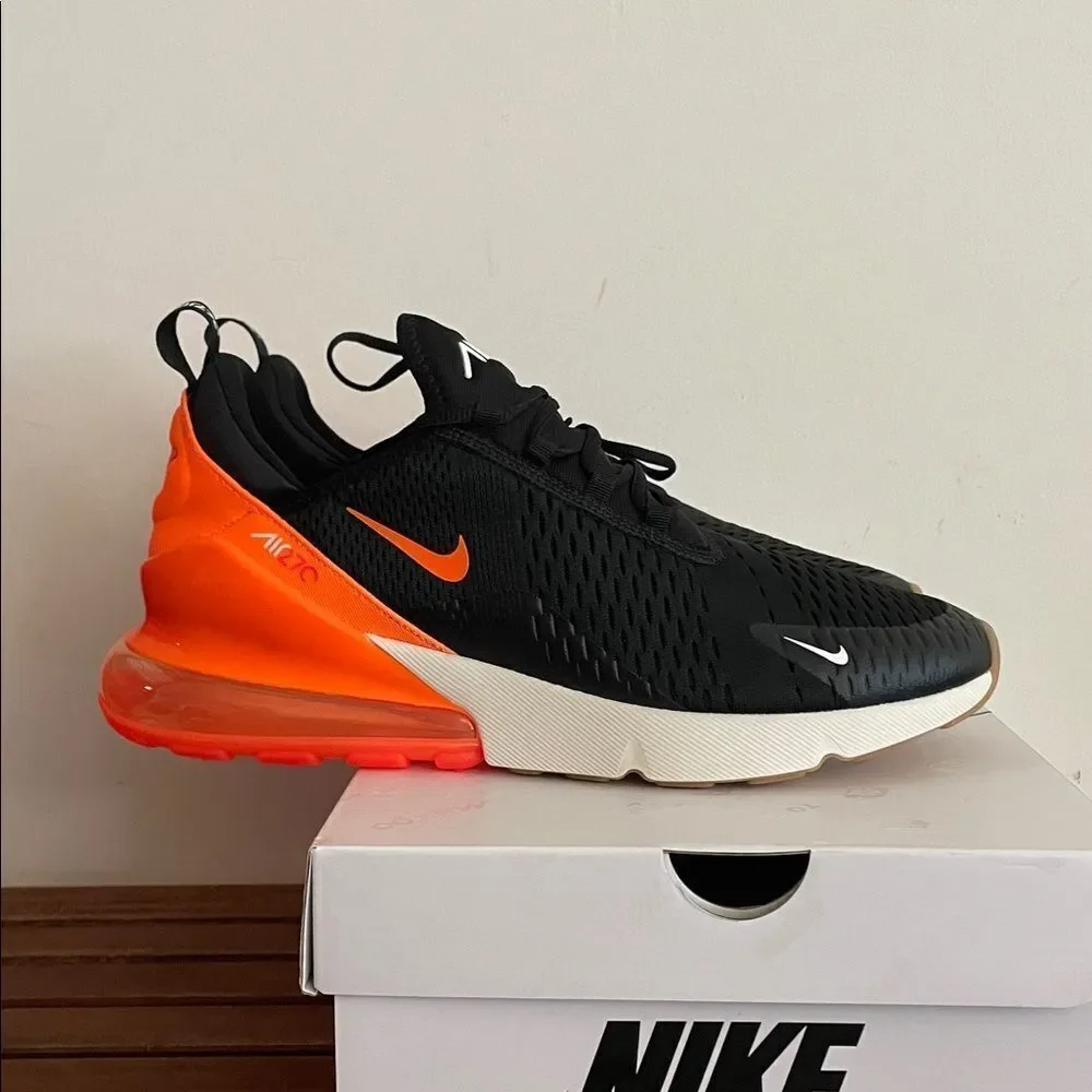 Nike Air Max 270 Black/Total Orange US Men Size 11.5/UK10.5/EU45.5(AH8050-030)