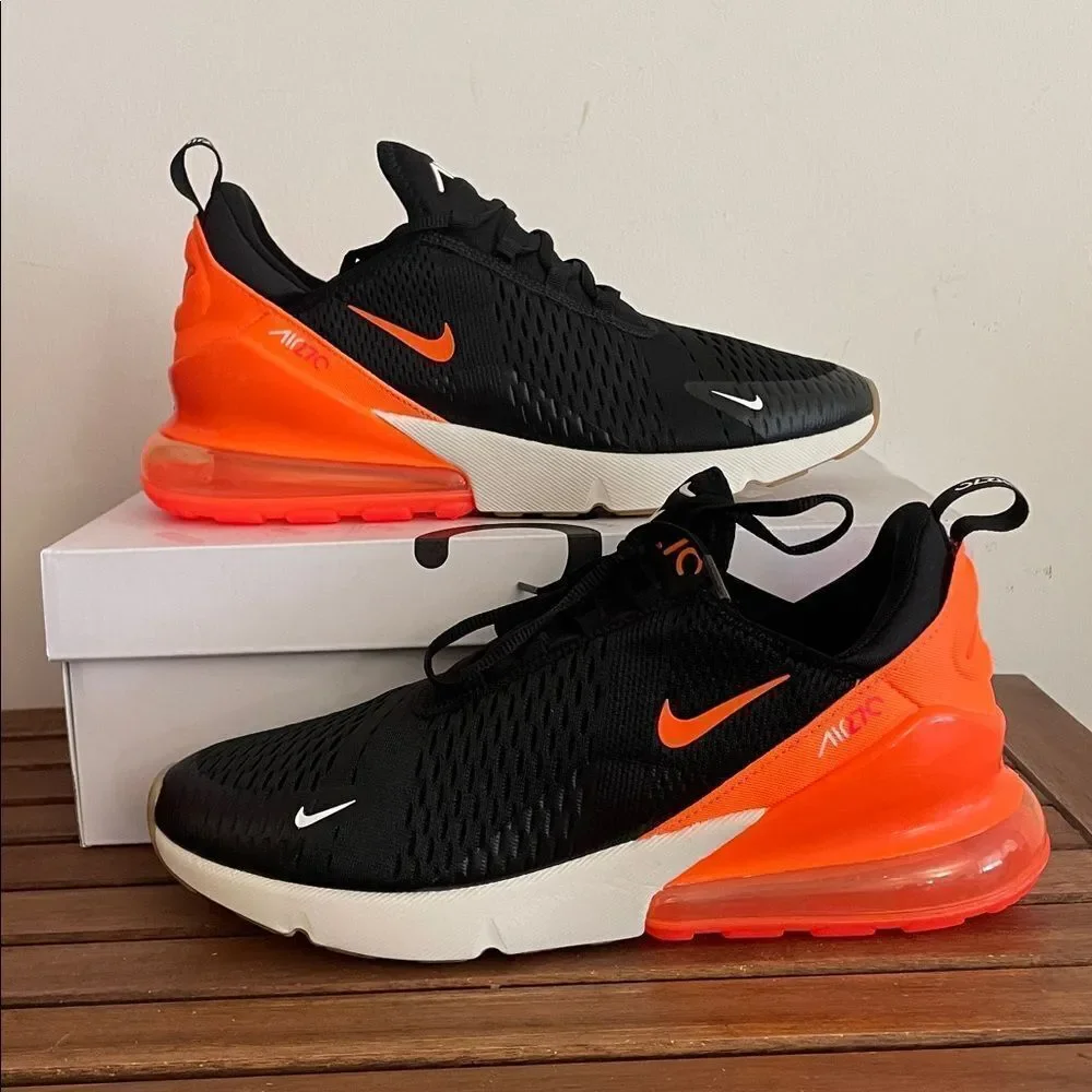Nike Air Max 270 Black/Total Orange US Men Size 11.5/UK10.5/EU45.5(AH8050-030)
