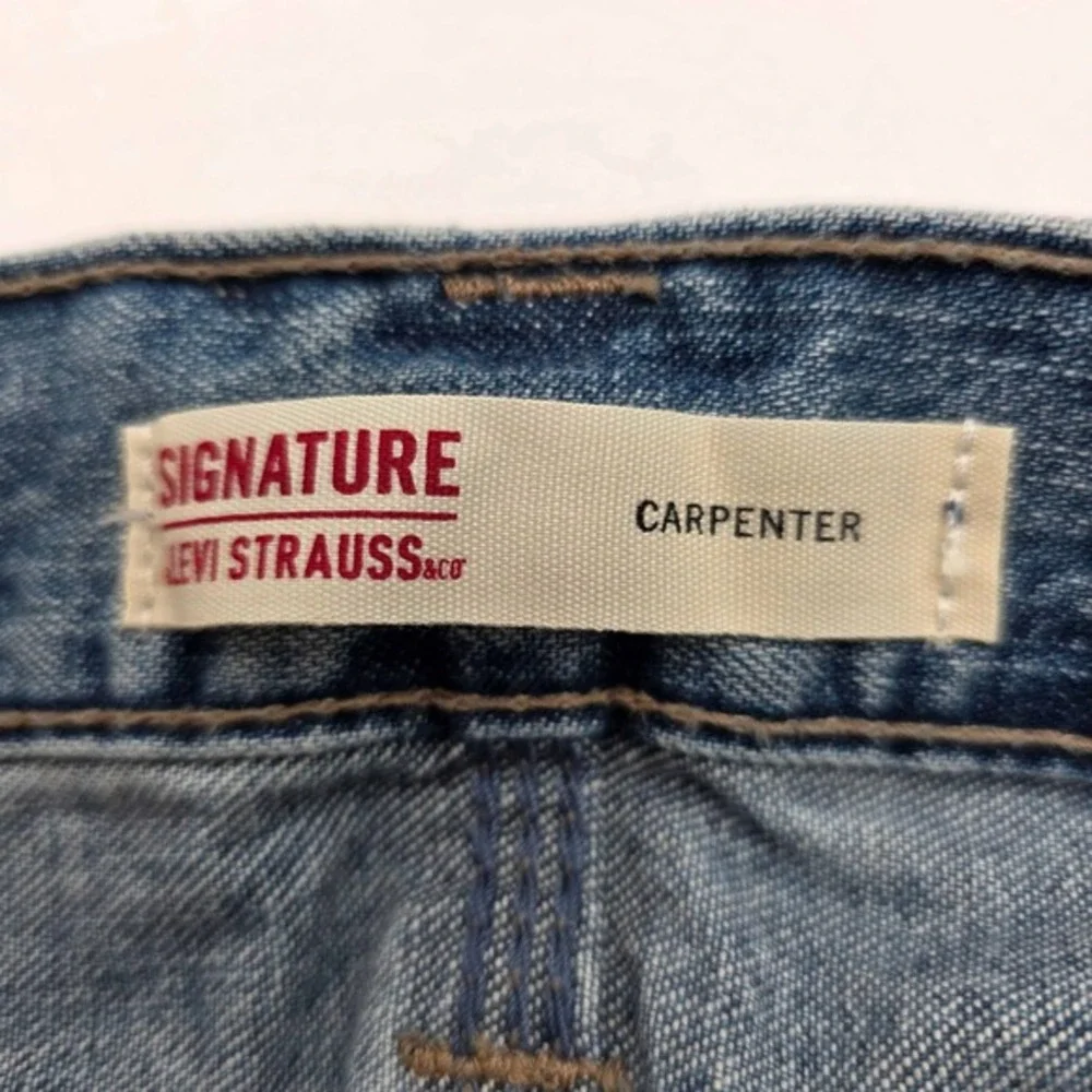 Signature by Levi Strauss Carpenter Jeans Men's 52x32 Indigo Blue Big & Tall NEW