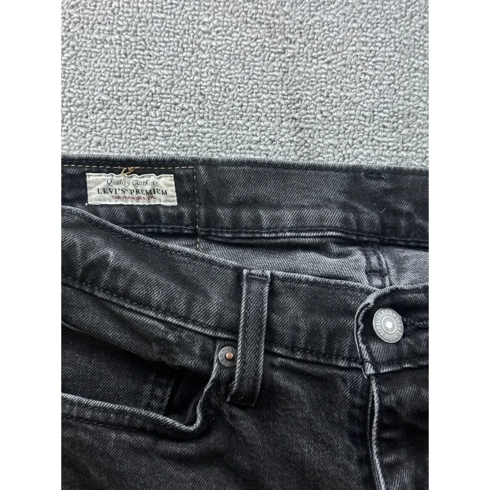 Levis Premium 514 Straight Jeans Men W31 L30 Black Stretch Faded Western Rocker