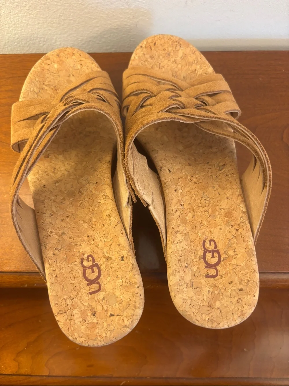 UGG Lilah Weave Strappy Wedge Slide Sandals