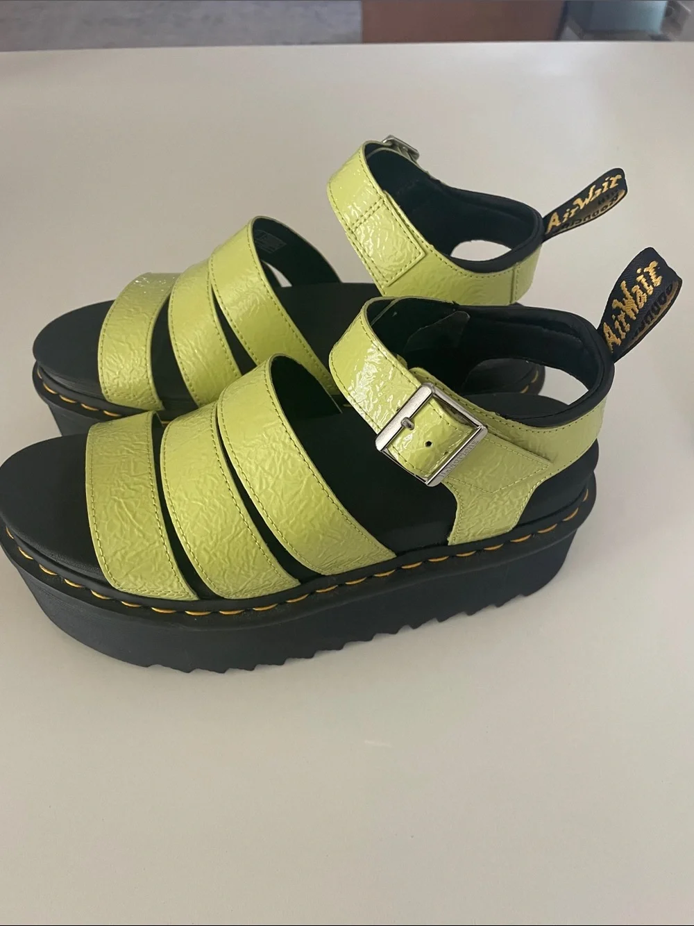 Dr. Martens Blaire Platform Quad Sandals NEW Lime Green
