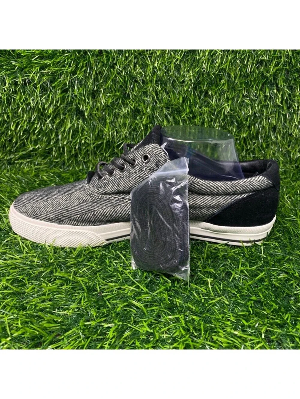 NEW Polo Ralph Lauren Vaughn Men's 9.5D Herringbone Pattern Wool Suede Sneakers