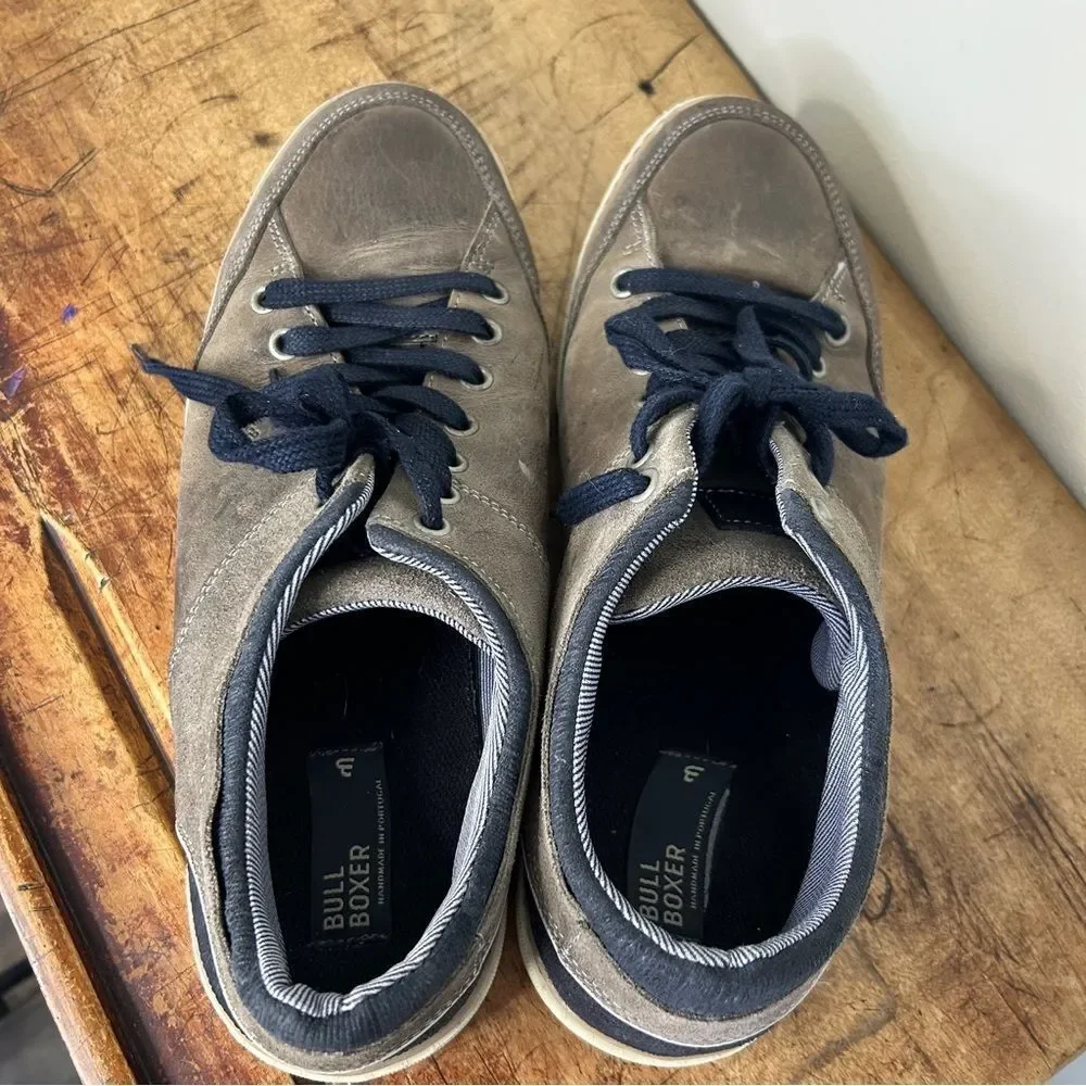 Bullboxer Brown Leather Low Top Lace Up Sneakers Men's 11 good preworn condition
