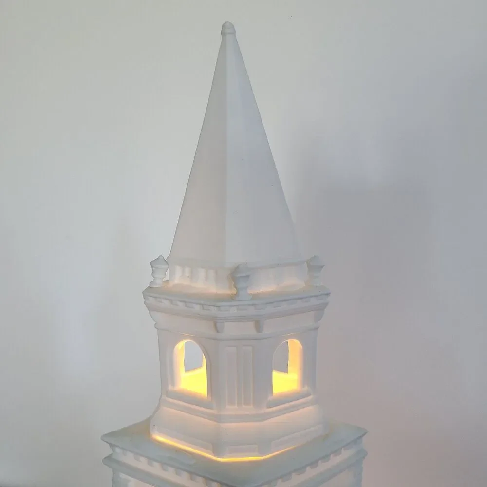 Department 56 Winter Silhouette White Porcelain Lighted Cathedral Facade Church