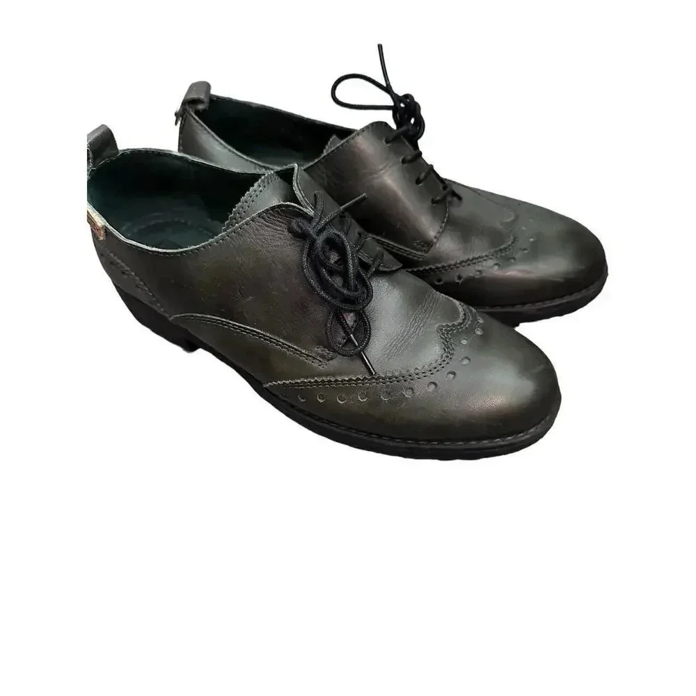 Pikolinos Black Leather Lace Up Formal Dress Oxford Shoes Size 38 (US 7.5)
