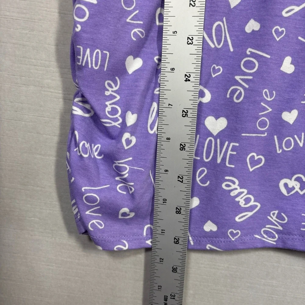 Charmmy‎ Kitty Shirt Dress Girls XL 14-16 Purple White Henley KMart READ