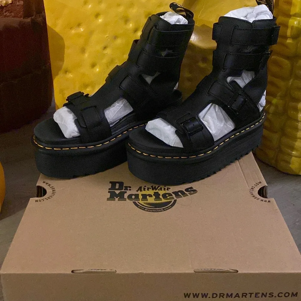 Dr. Martens Black Platform Sandals with Chunky Sole