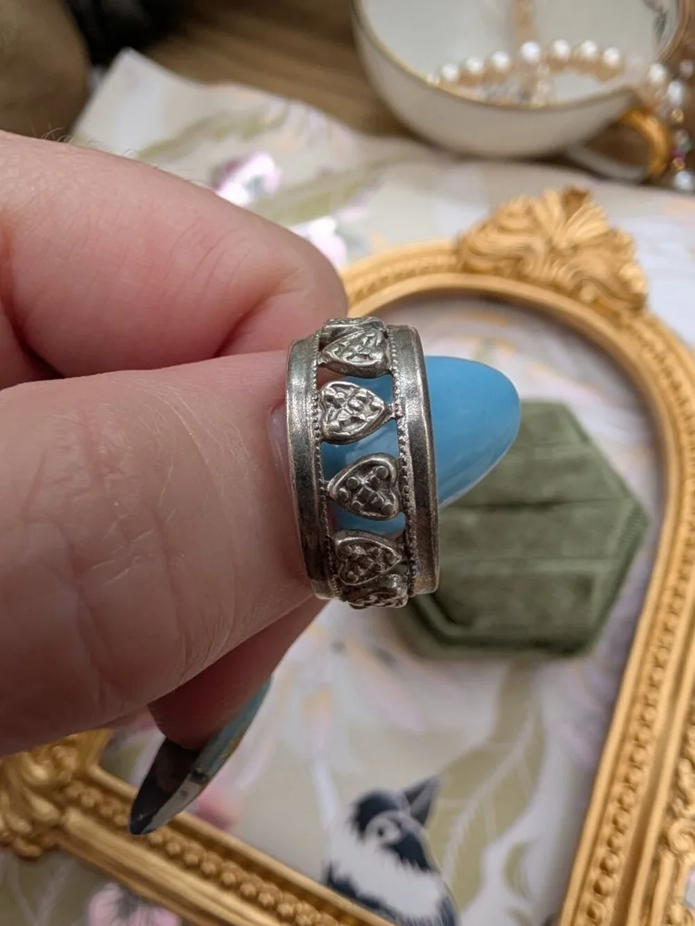 Vintage Sterling Silver Heart Ring, Size 5.5