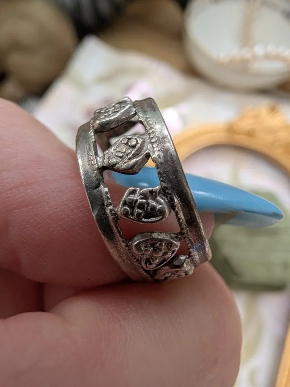 Vintage Sterling Silver Heart Ring, Size 5.5