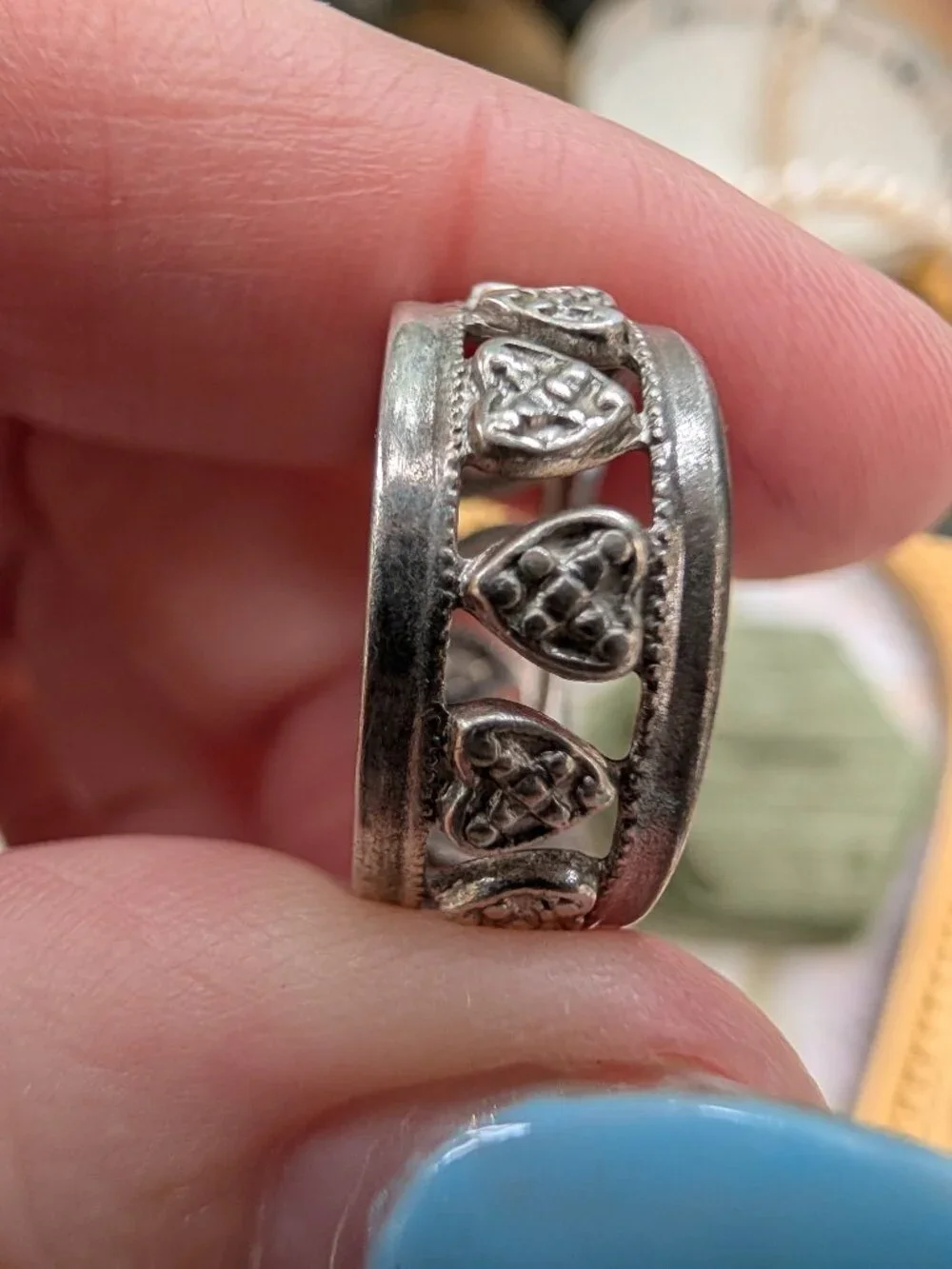 Vintage Sterling Silver Heart Ring, Size 5.5