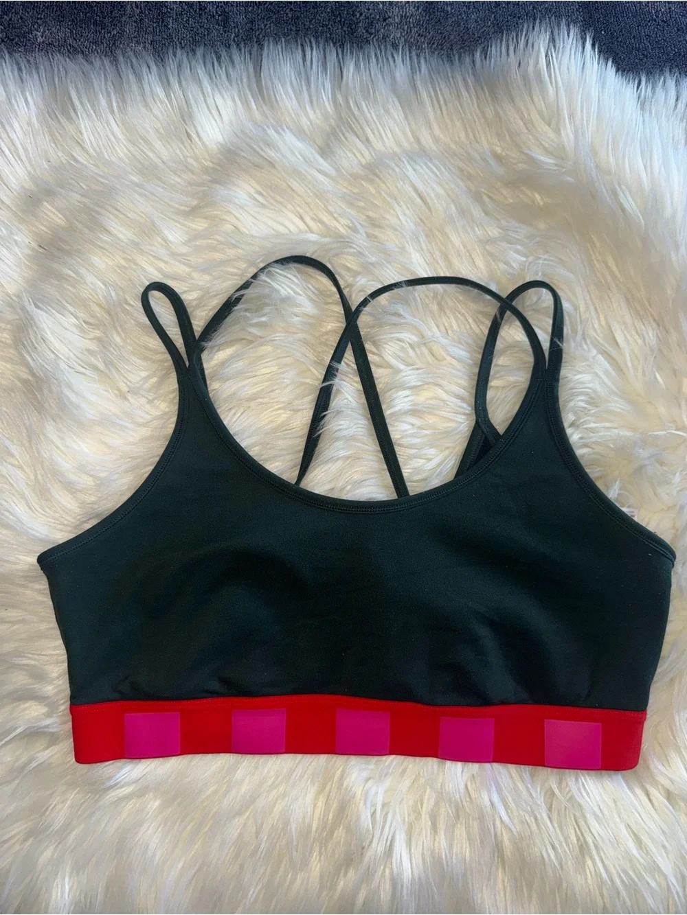 Tory Burch  Sports Bralette with Red and Pink Accent Band