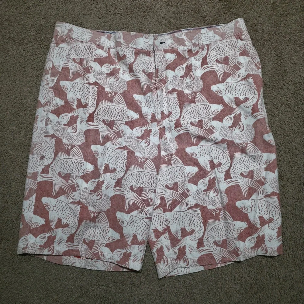 Reyn Spooner Shorts Mens 40 Hawaiian Fish Floral Print Casual Aloha Summer