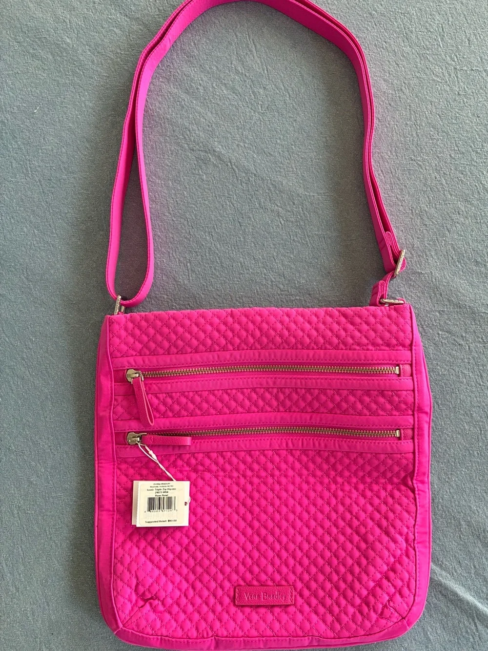 Vera Bradley Quilted Crossbody Bag in Hot Pink