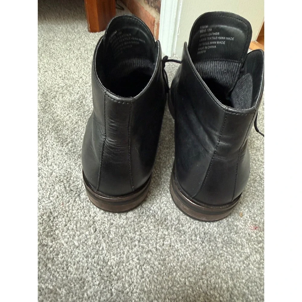 Saks Fifth Avenue Rimini Mens Black Leather Chukka Ankle Boots Size 12M