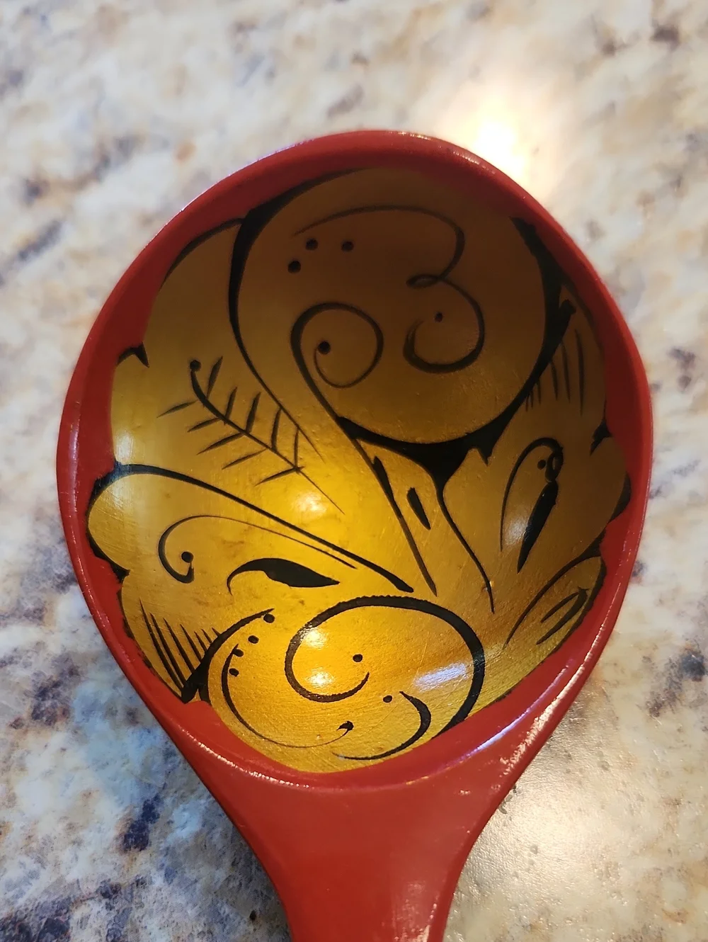 Russian Khokhloma Folk Art Wooden Spoons Set Of 5