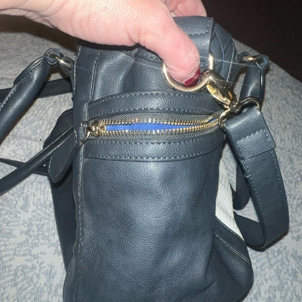 Stylish Navy and Cream Women's Bag