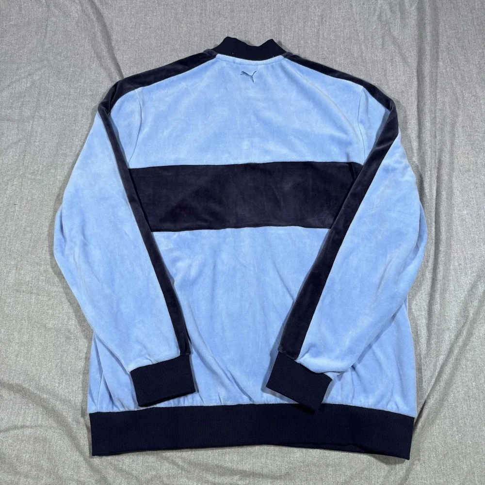 Puma TMC All Star Jacket Mens Large Pop Blue‎ Velour Track Zip Retro Streetwear