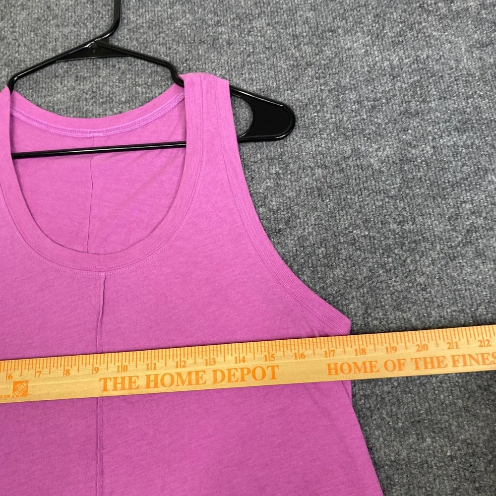 Alo Yoga Women Pink Relaxed Scoop Neck Center Seam Tank Top Sleeveless Shirt