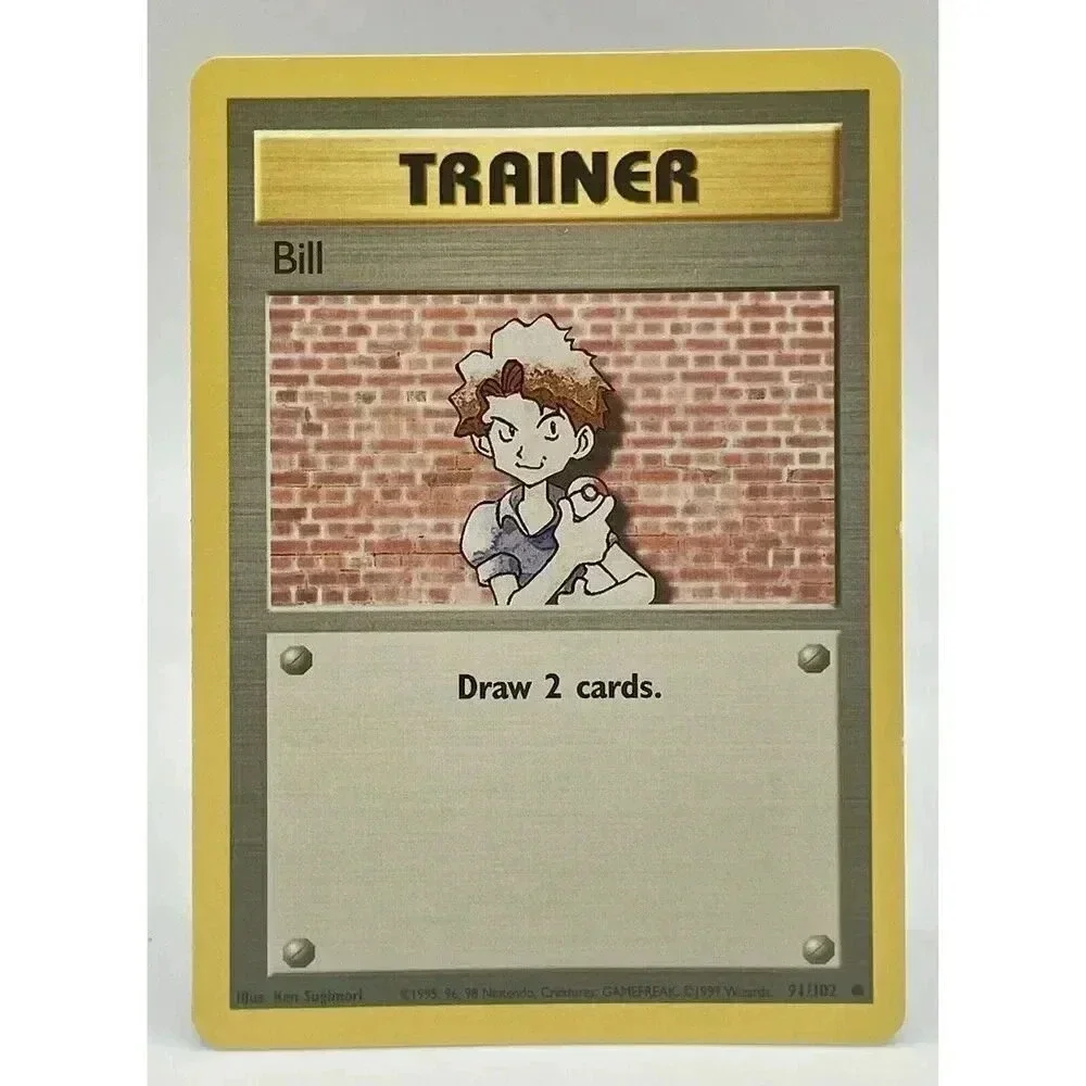 Bill 91/102 Pokemon Trainer Card Base Set WOTC Non Holo‎ Vintage 1999 LP