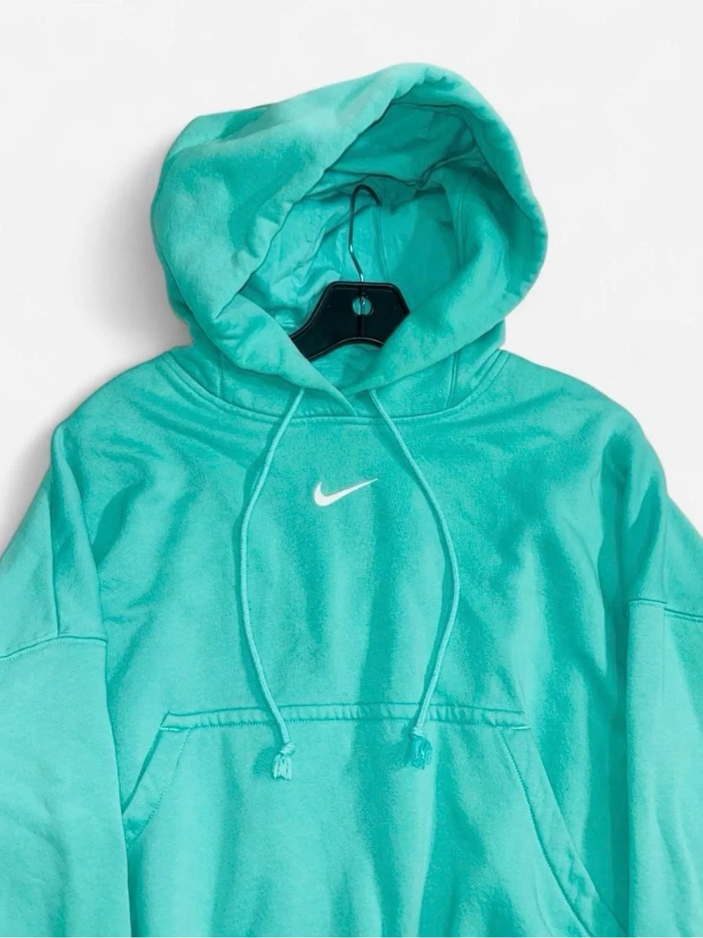 Nike Turquoise Pullover Hoodie with White Swoosh