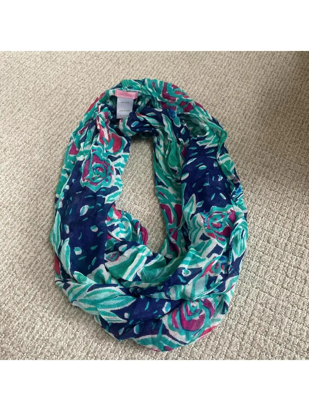 Lilly Pulitzer Floral Rayon Infinity Scarf