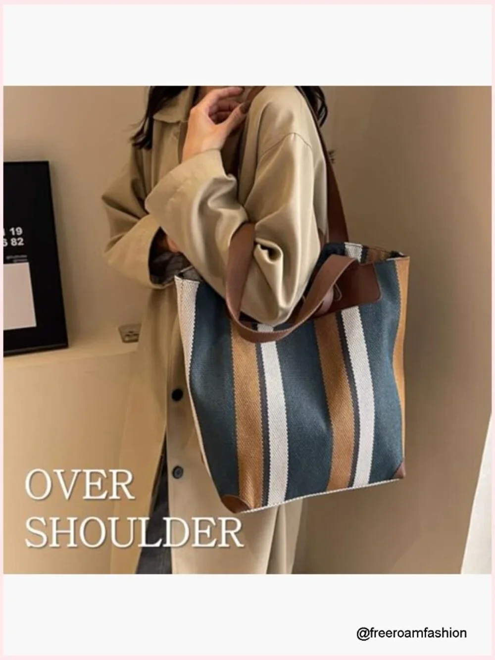 Large Canvas Work Tote Laptop Shoulder Bag Office Daily