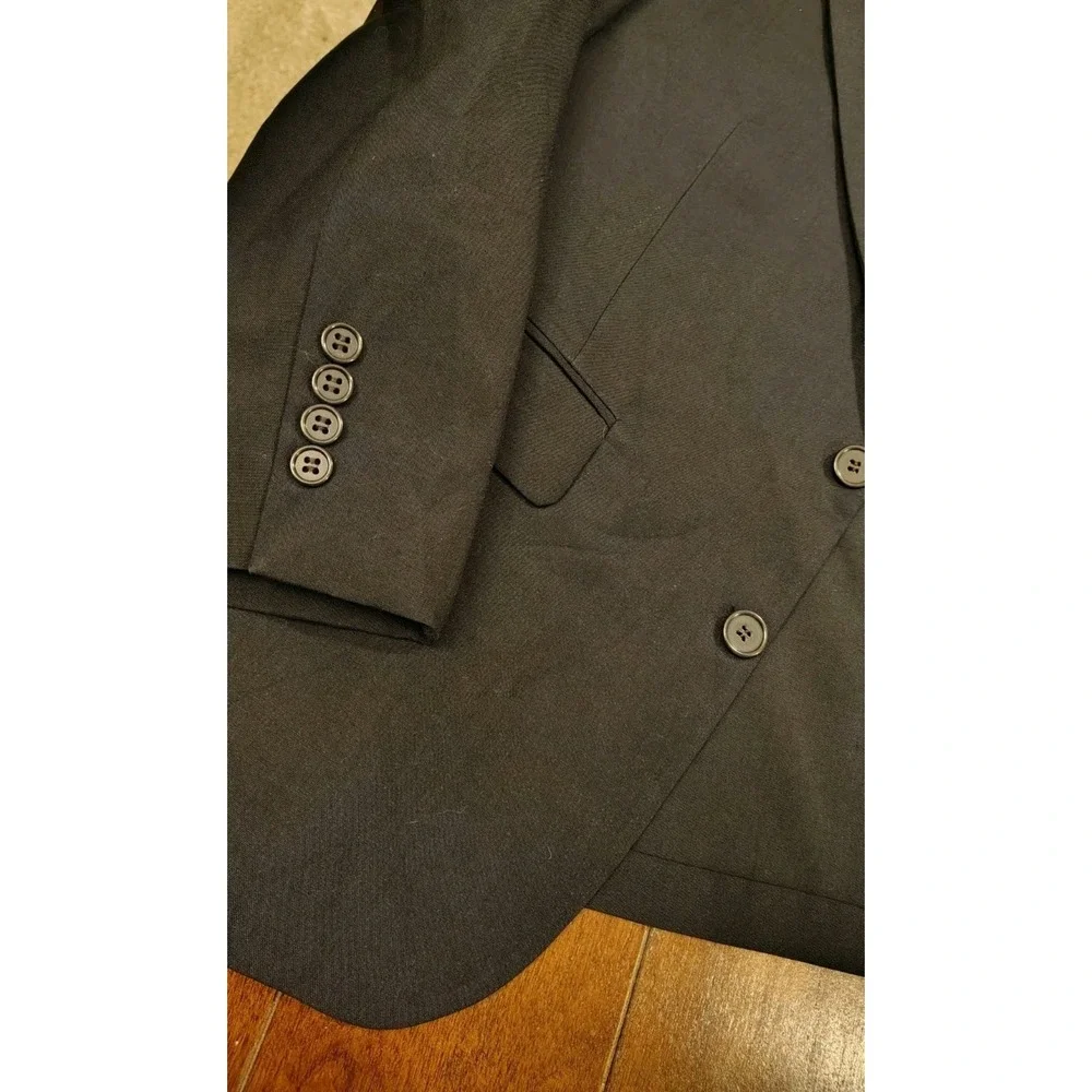 Botany 500 Vintage Mens Blazer Sport Coat Two Button Tailored in USA Black