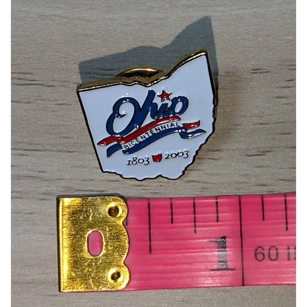 Ohio Bicentennial 1803-2003 State Map Lapel Pin Enamel Souvenir Collectible