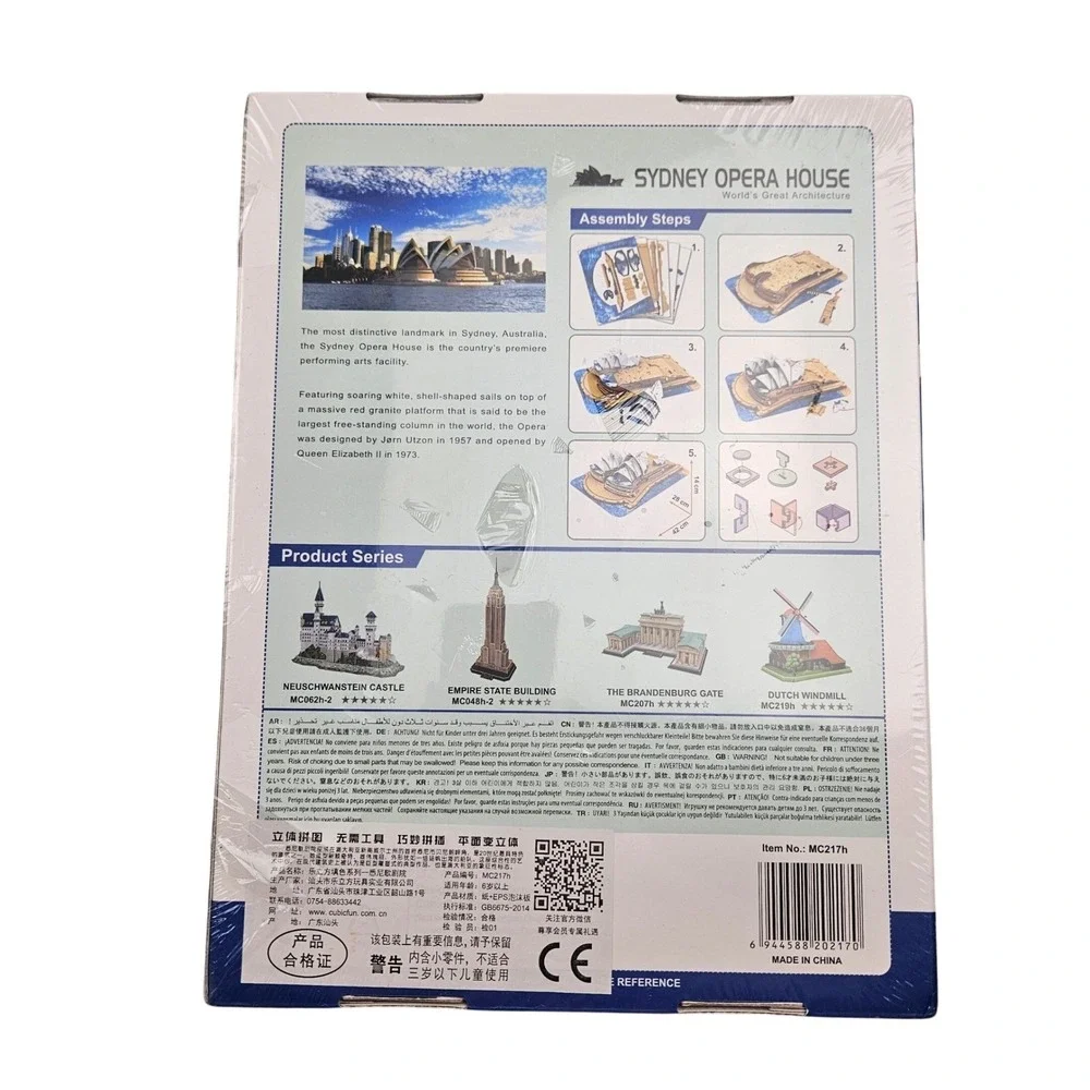 CubicFun Sydney Opera House 3D Puzzle World Great Architecture MC217h 85 Pieces