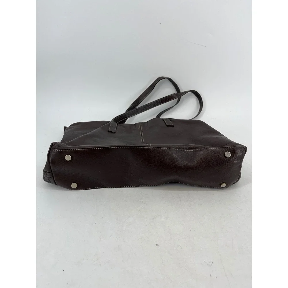 Claudia Firenze Brown Italian Vintage Leather Horsebit‎ Tassel Tote Shoulder Bag