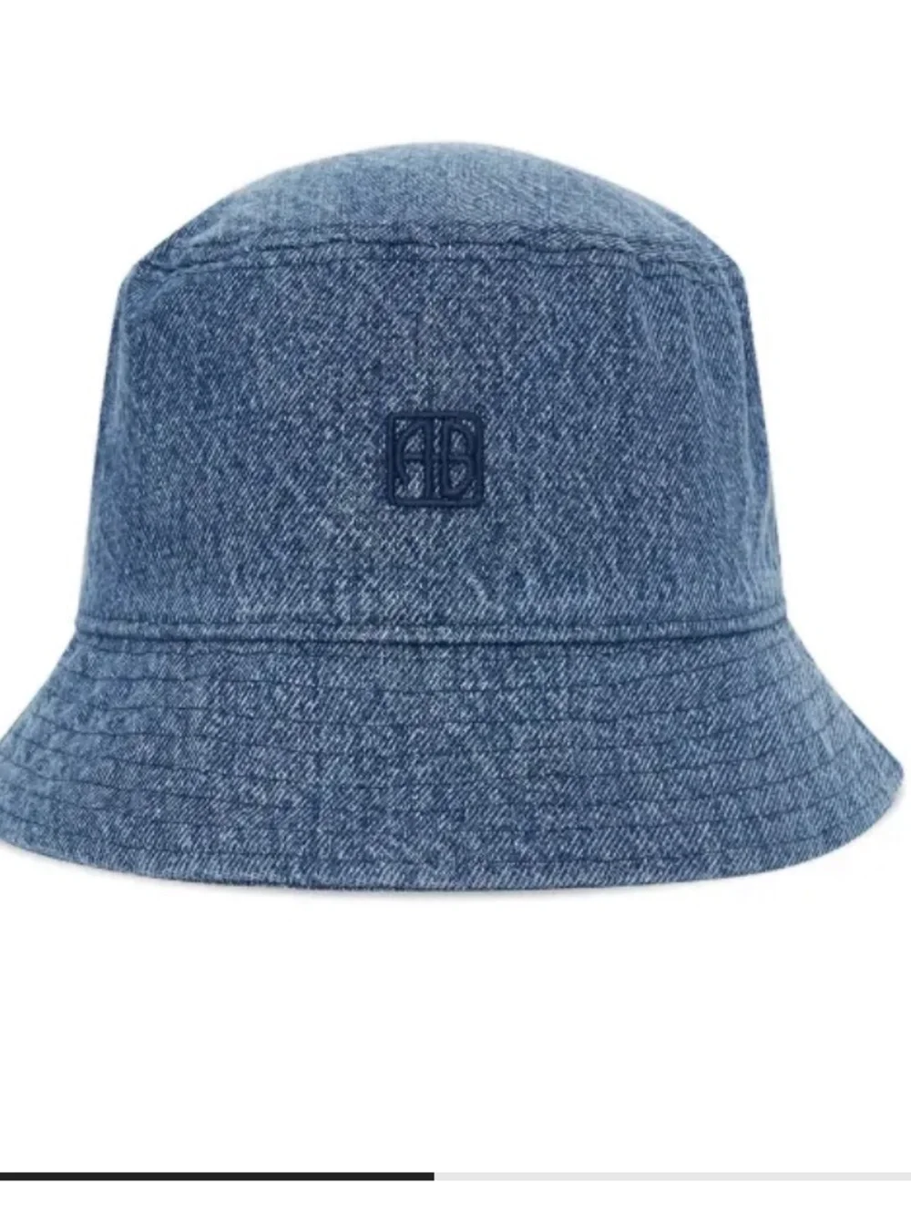 ANINE BING Denim Blue Logo Bucket Hat