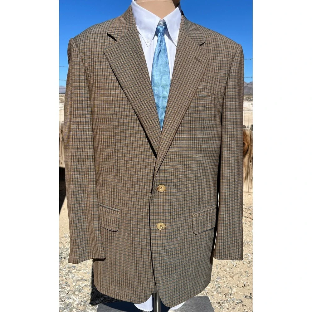 Ermenegildo Zegna High Performance Wool Blazer Men 41 Plaid‎ Check Sport Coat