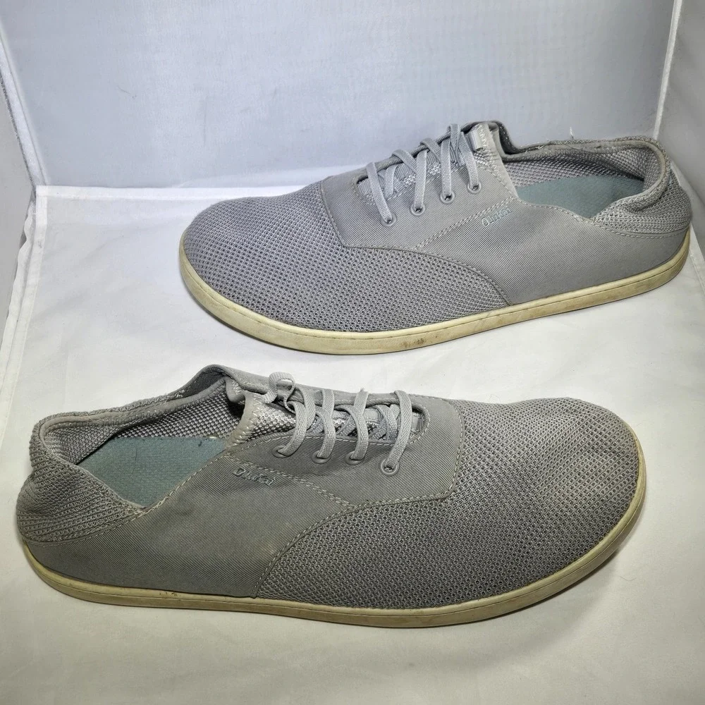 Olukai Nohea Moku Size 11.5 Men's Gray‎ Mesh Outdoor Boat Shoes Clay Tapa