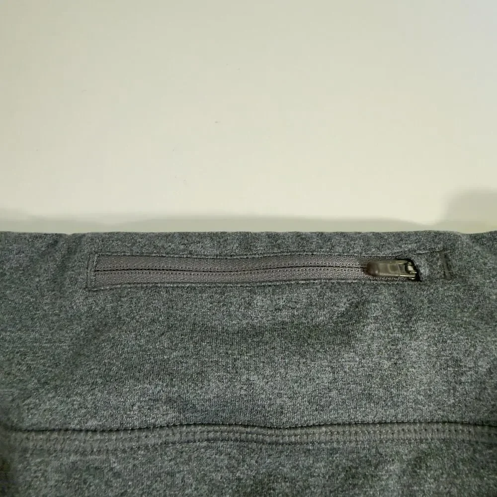 Nike Womens Small Dri Fit Half Calf Running Reflective Racer Tights Heather Gray