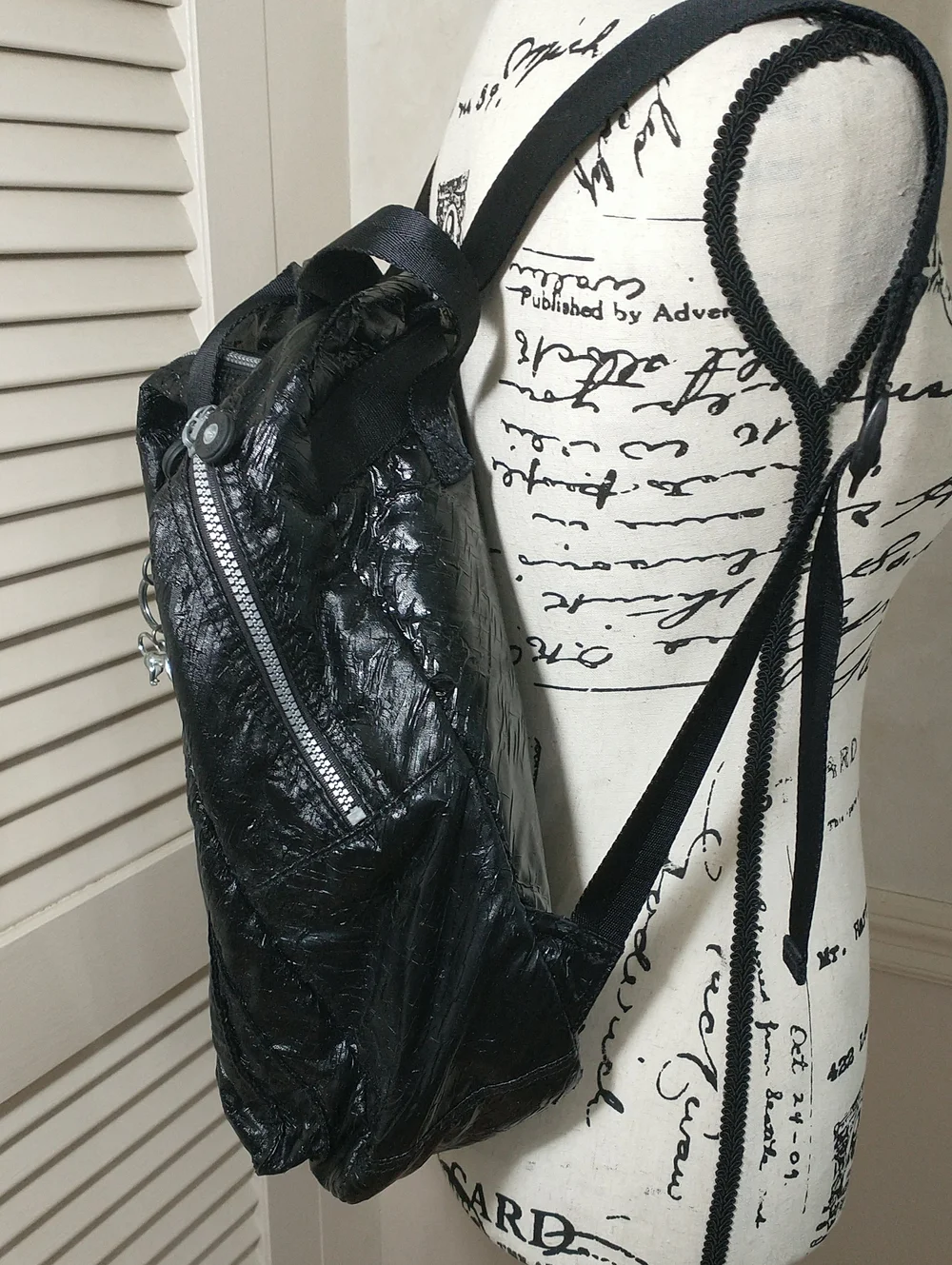 Kipling Backpack To Satchel Convertible, Black Patent, Laptop Pouch, Quality