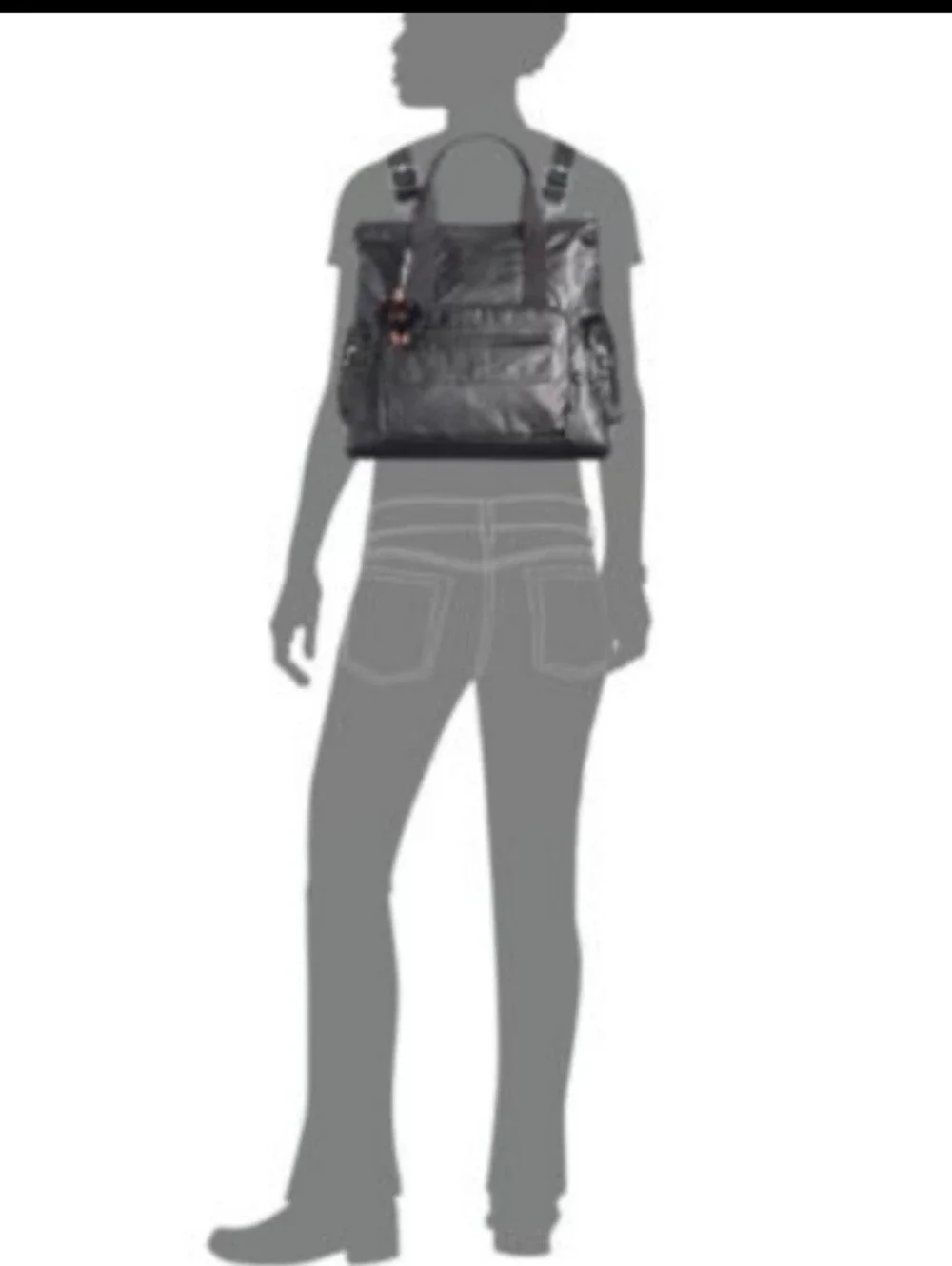 Kipling Backpack To Satchel Convertible, Black Patent, Laptop Pouch, Quality
