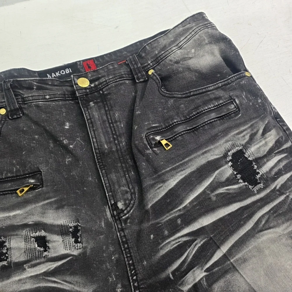 Makobi distressed denim