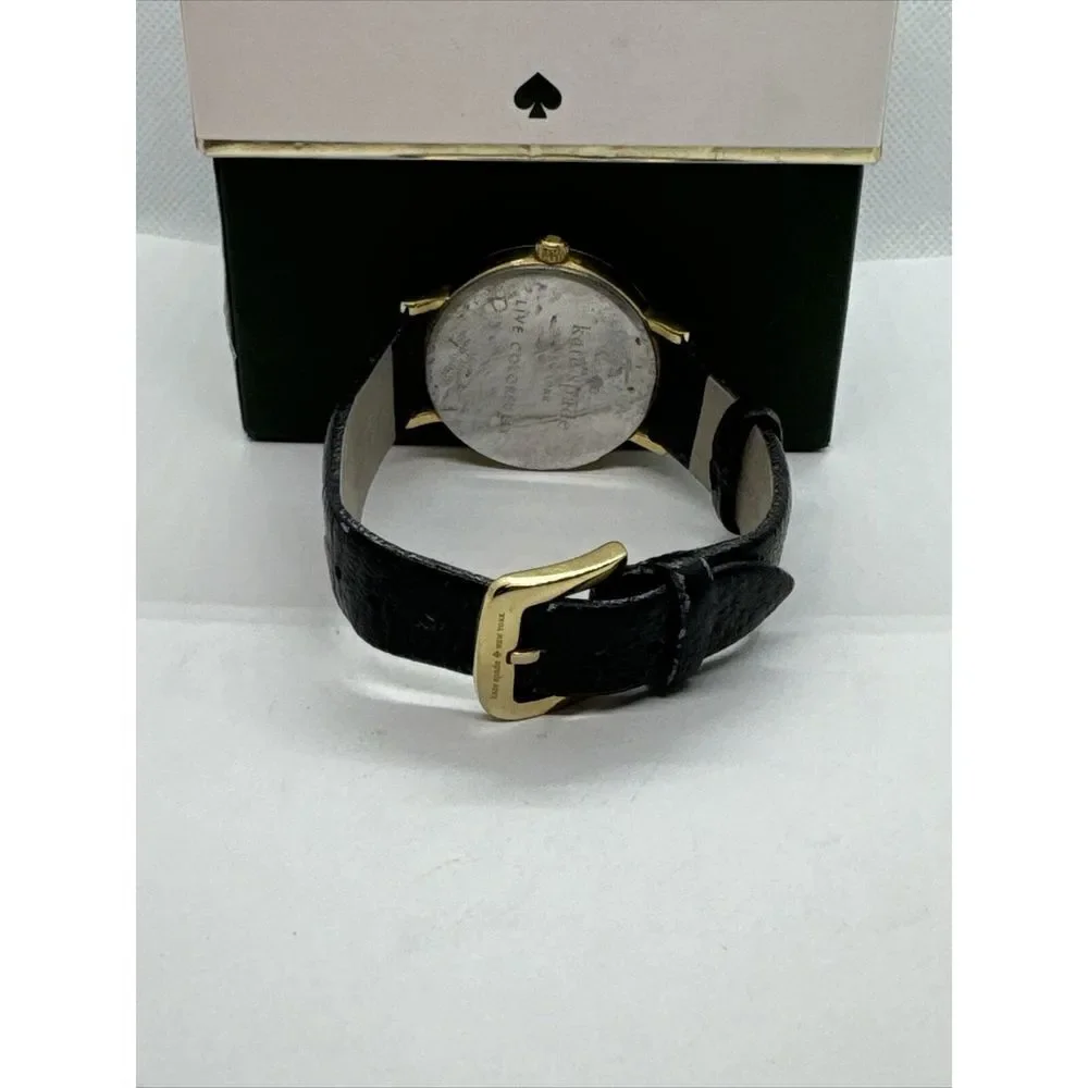 Kate Spade New York 0107 Women's Black Leather Analog Dial Quartz Watch JNA166