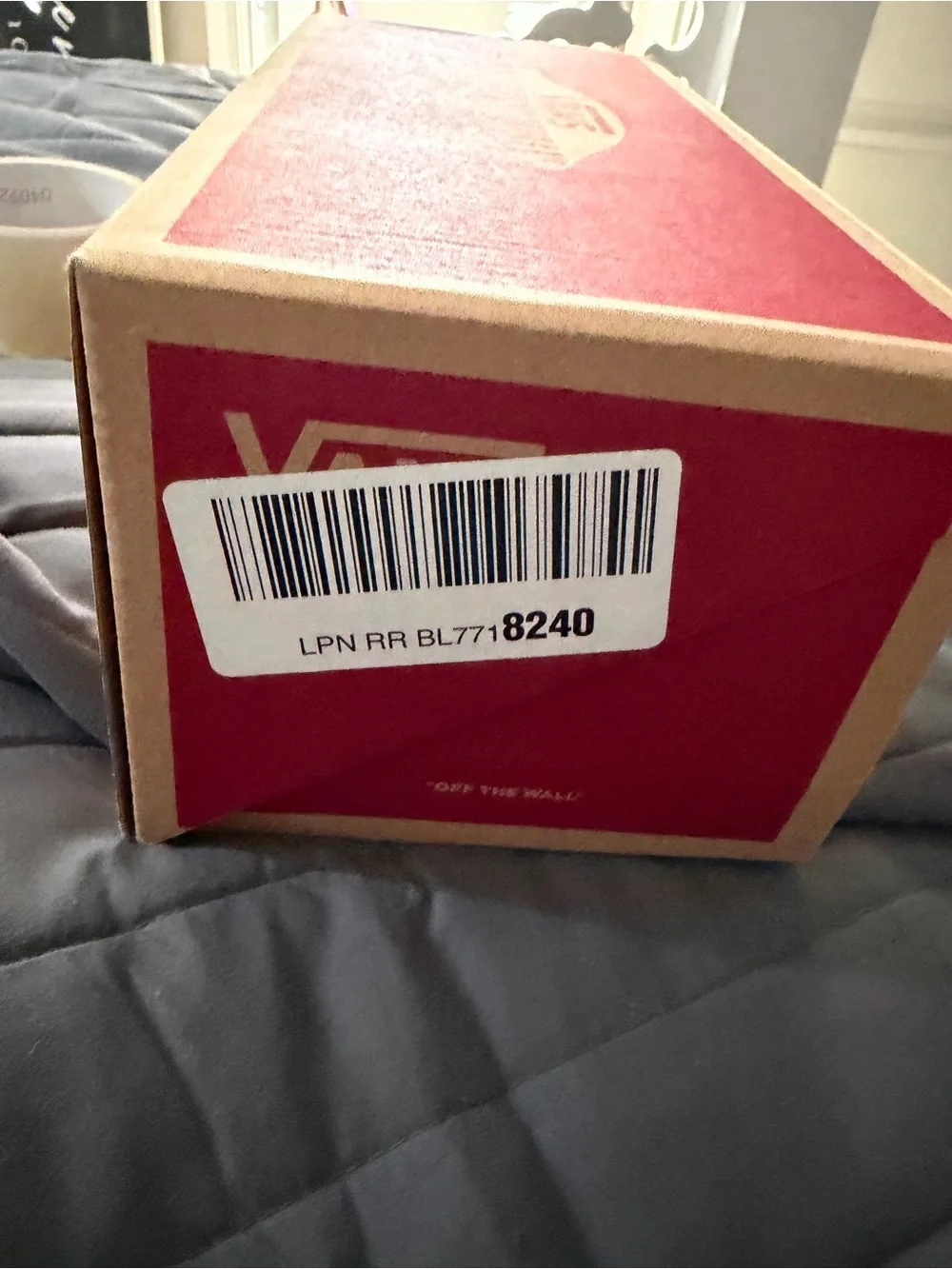 Vans Red and Brown Shoe Box with Shipping Label