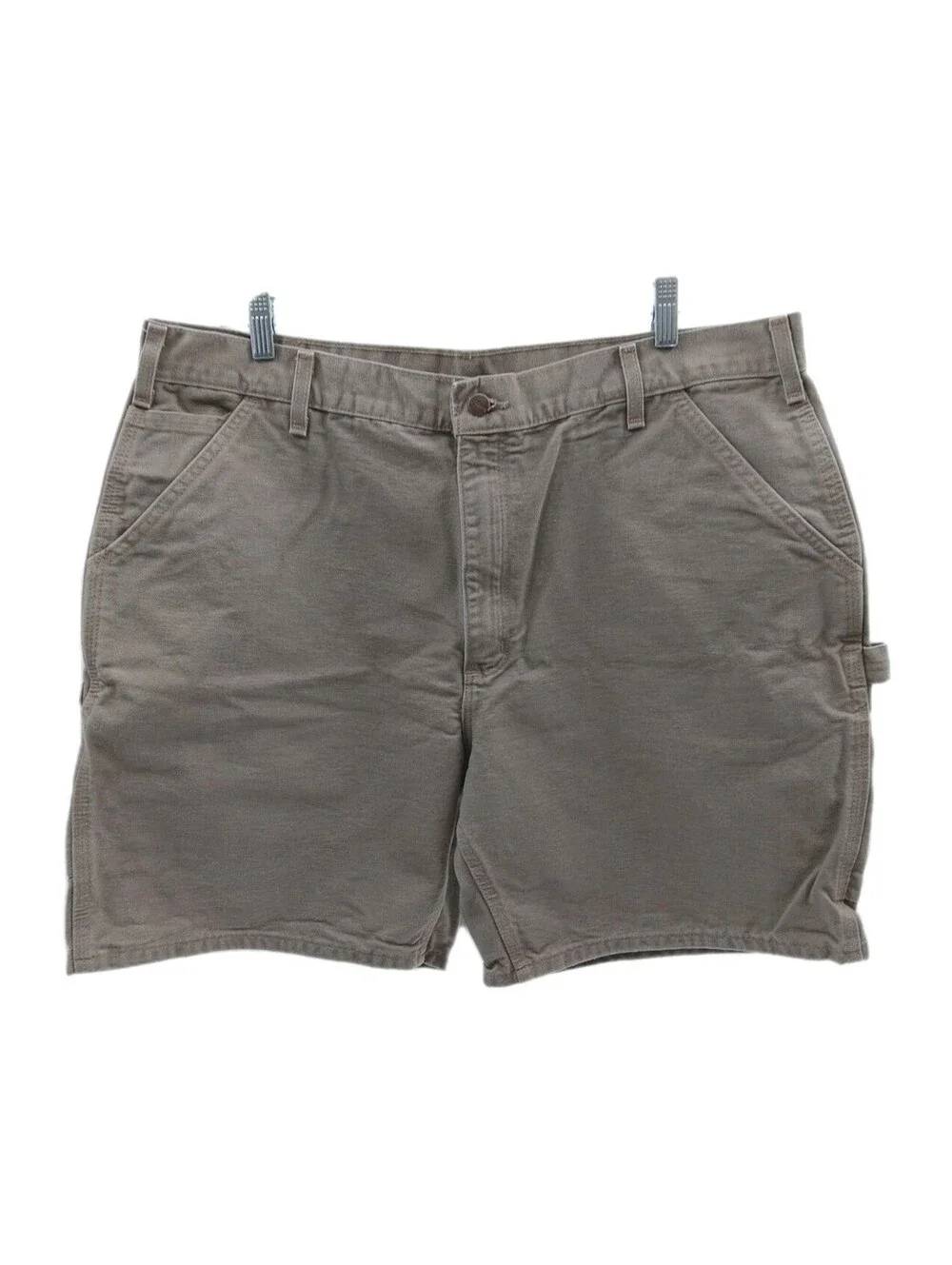 Carhartt Carpenter Shorts Mens 40 Tan Canvas Thick Workwear Outdoor 10